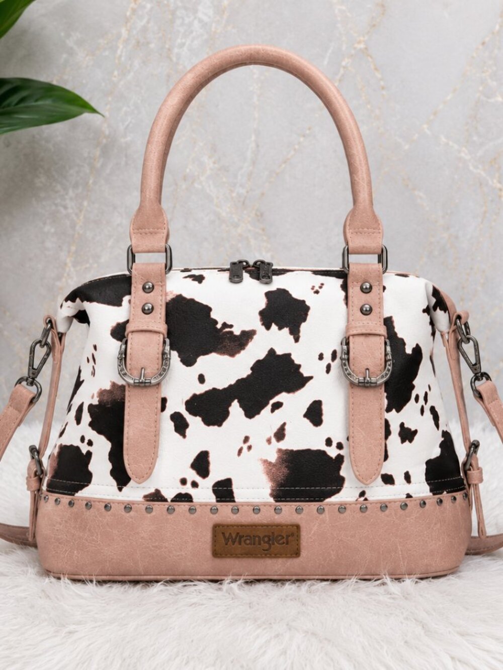 Wrangler Cow Print Satchel Crossbody Bag | NWT